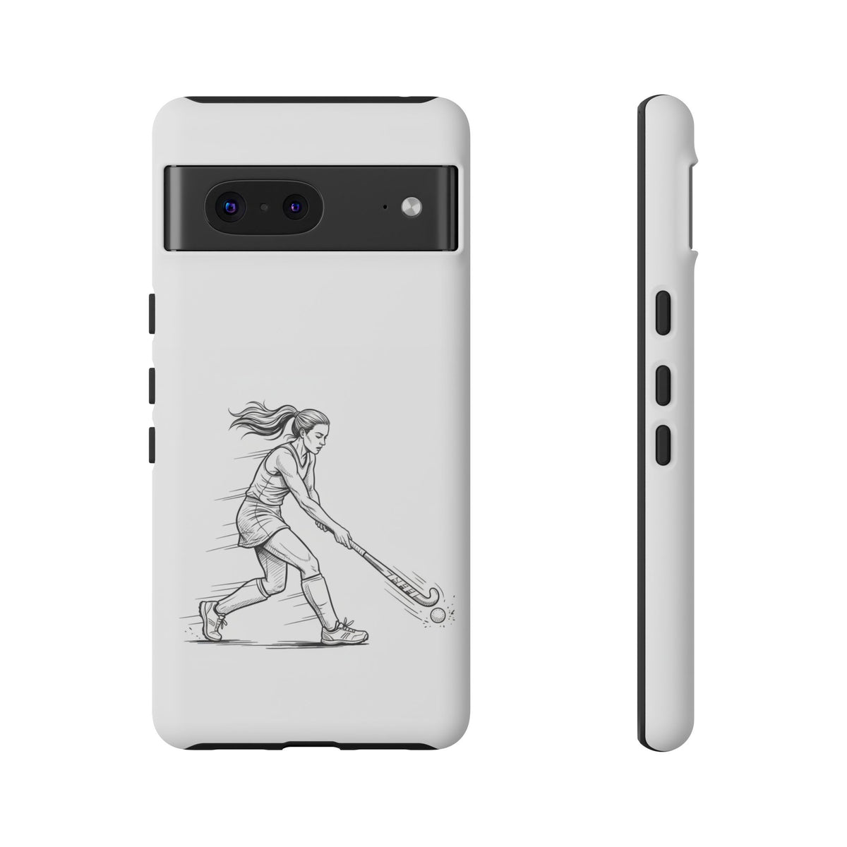 Phone Case, Hockey, Female  Player Minimalist sketch design, Tough Case