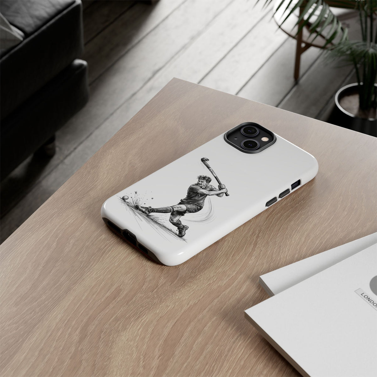 Phone case, Male Hockey Player Tomahawk Sketch,  Tough case