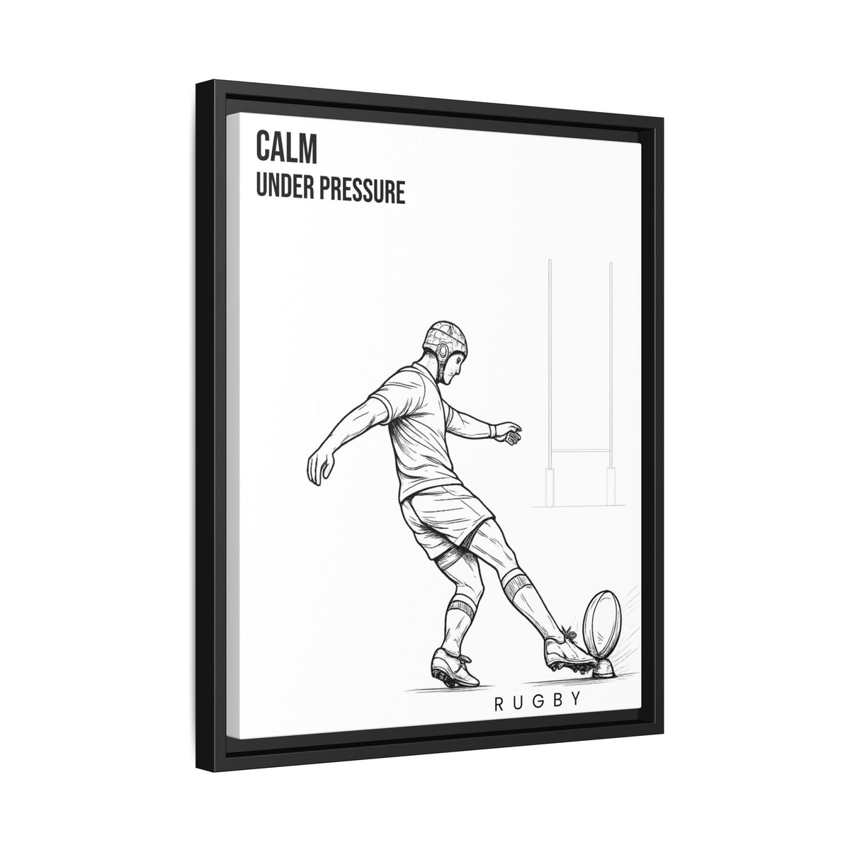 Print, Rugby Conversion Kick - Calm Under Pressure, Matte Canvas Print Framed Art