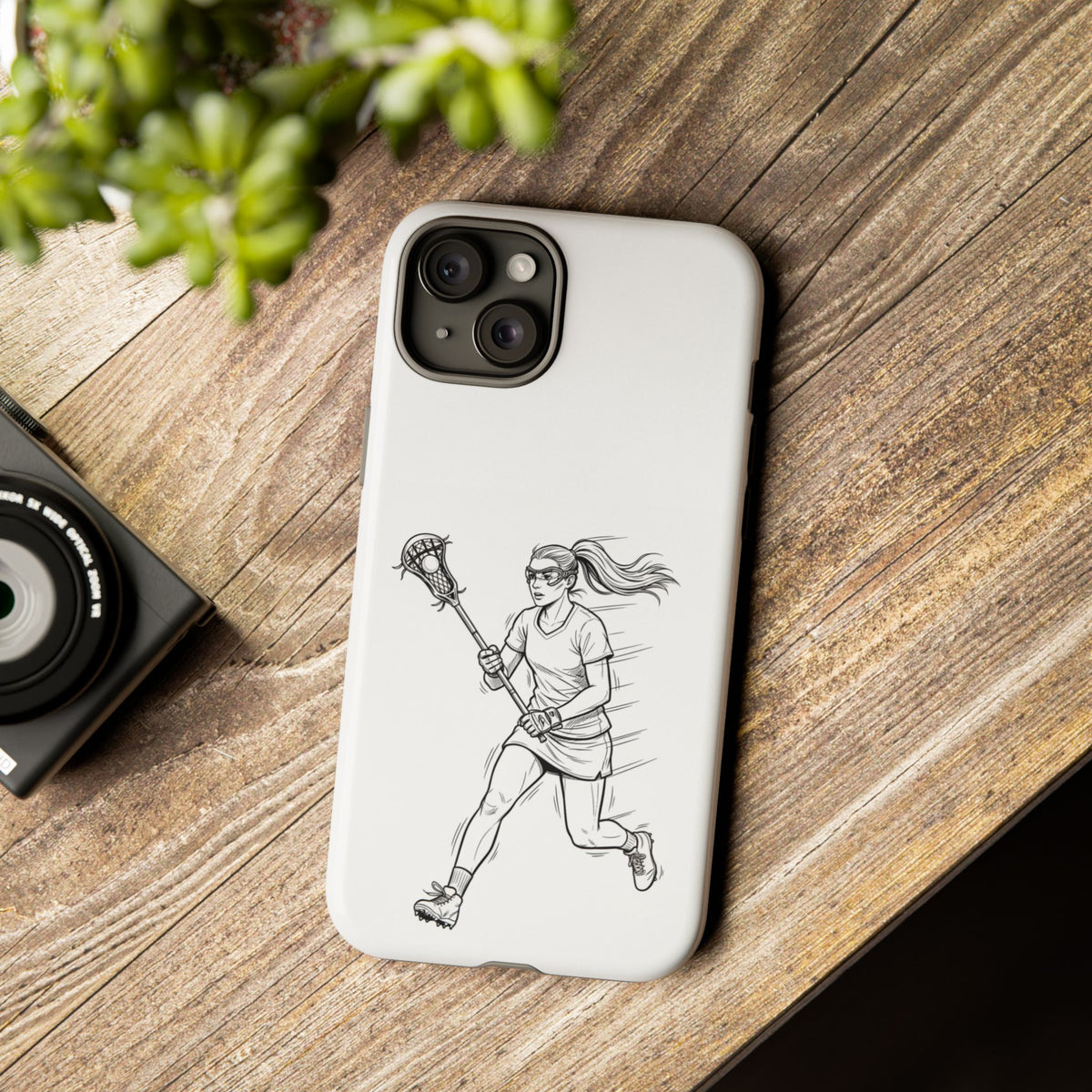 Phone Case, Lacrosse Player Sketch, Tough Case