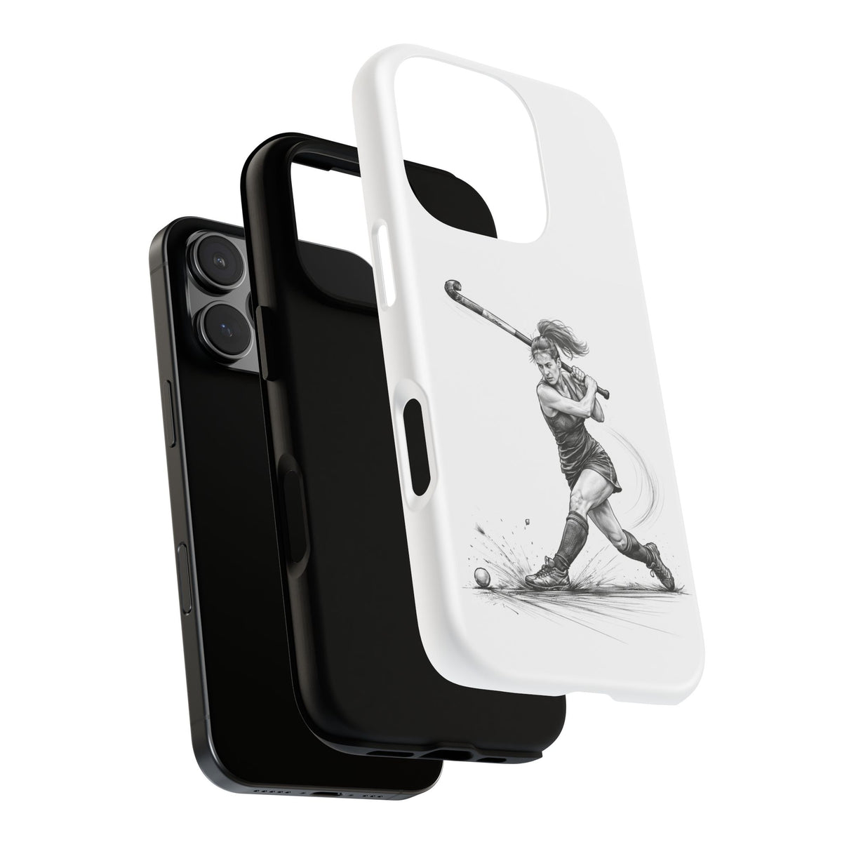 Phone Case, Hockey, Female Player "Tomahawk" shot design, Tough Case