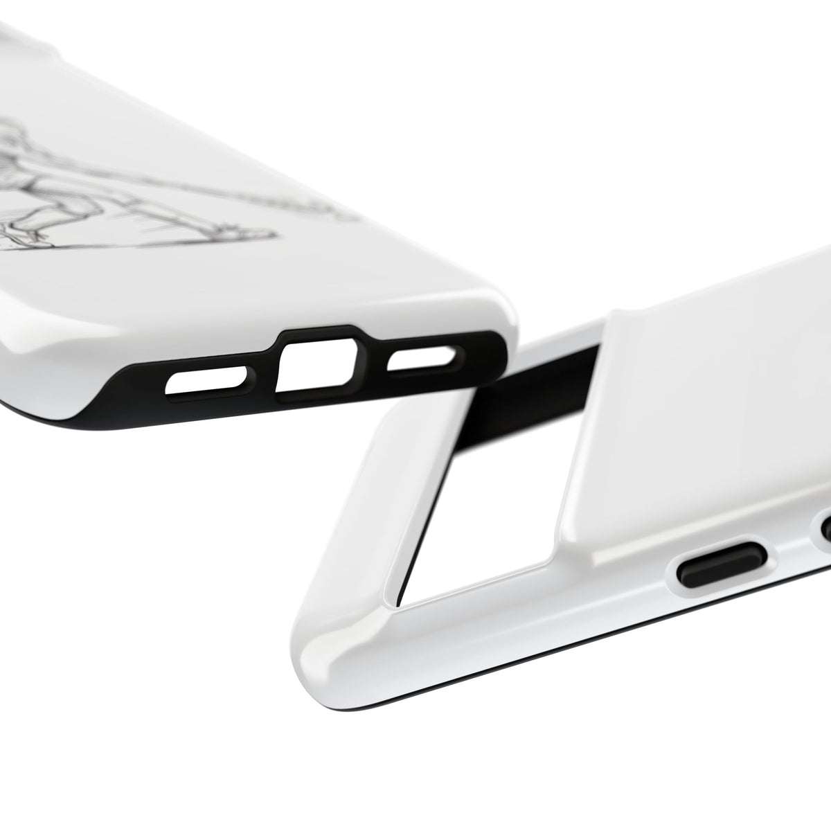 Phone Case, Hockey, Female  Player Minimalist sketch design, Tough Case