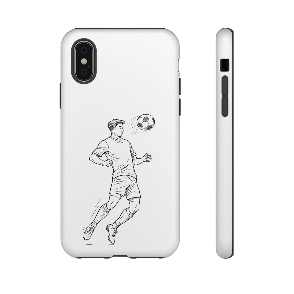 Phone Case, Football Chest-control Minimalist sketch Design, Tough Case