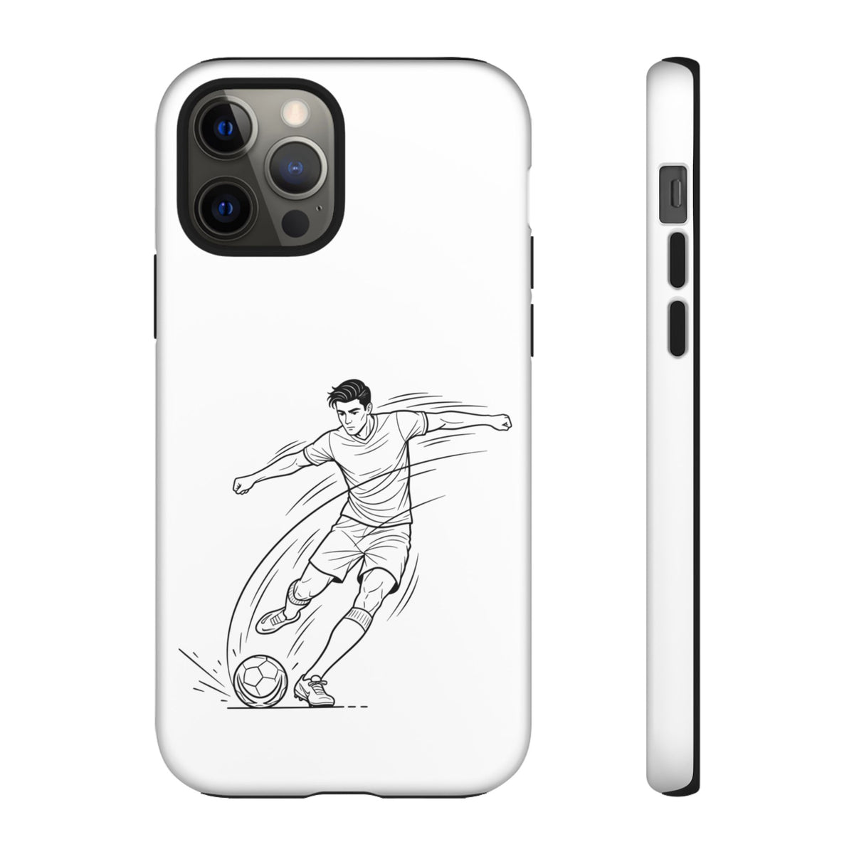 Phone Case, Football Free Kick / Strike Minimalist sketch Design, Tough Case