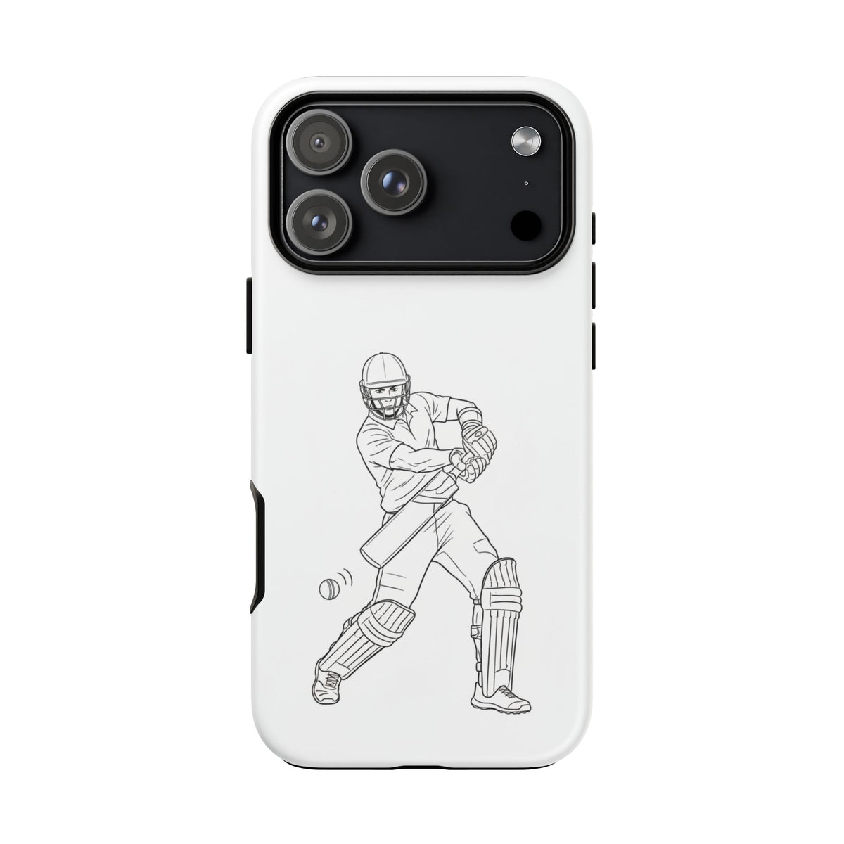 Phone Case, Cricket Batsman Sketch, Tough Case