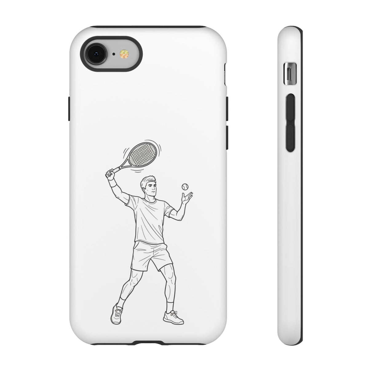 Phone Case, Racket Sports, Tennis Player overhead shot Design, Tough Case