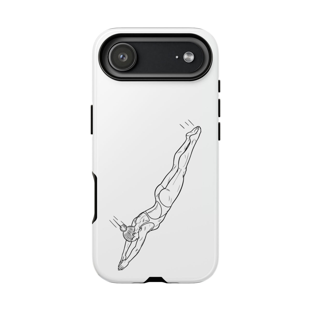 Phone Case, Platform Diver Minimalist Sketch, Tough Case