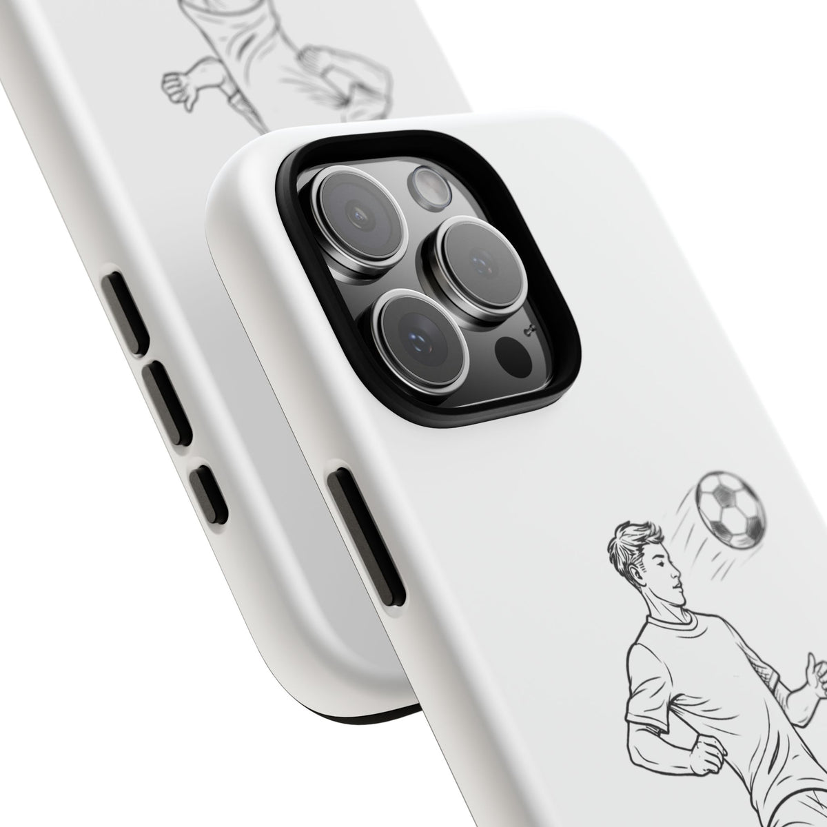 Phone Case, Football Chest-control Minimalist sketch Design, Tough Case