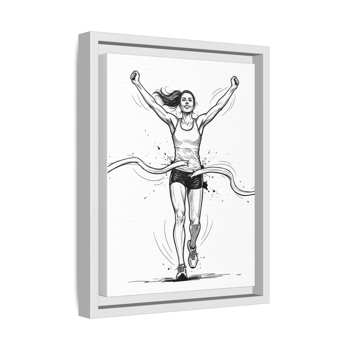 Print, Female Runner, Matte Canvas Framed Wall Art