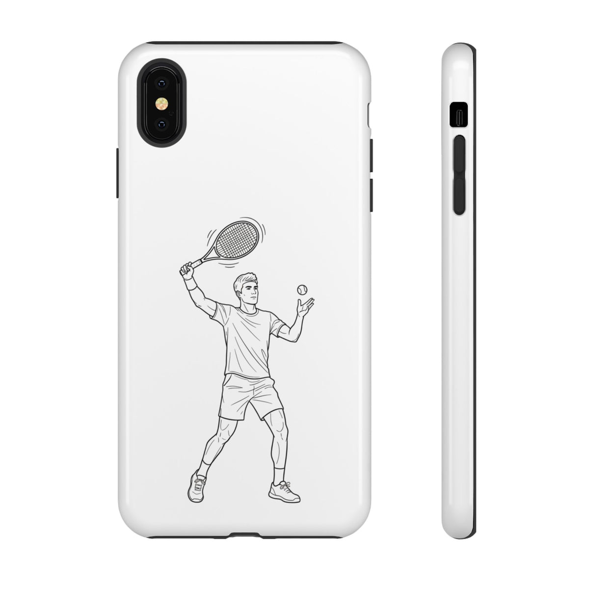 Phone Case, Racket Sports, Tennis Player overhead shot Design, Tough Case