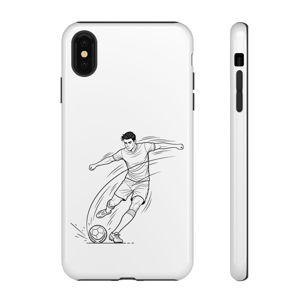 Phone Case, Football Free Kick / Strike Minimalist sketch Design, Tough Case