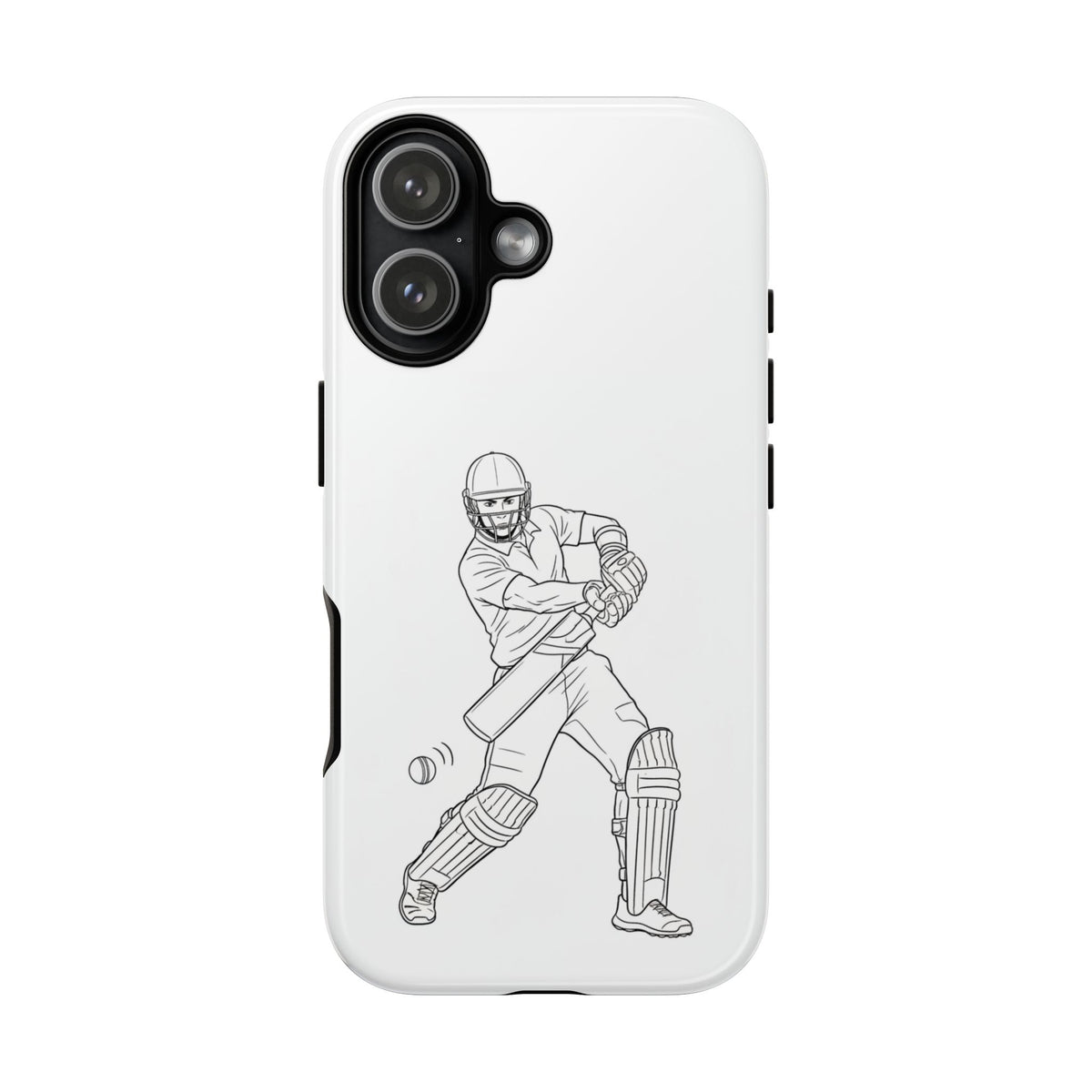 Phone Case, Cricket Batsman Sketch, Tough Case