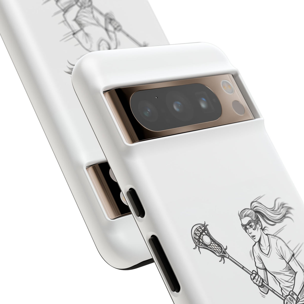 Phone Case, Lacrosse Player Sketch, Tough Case