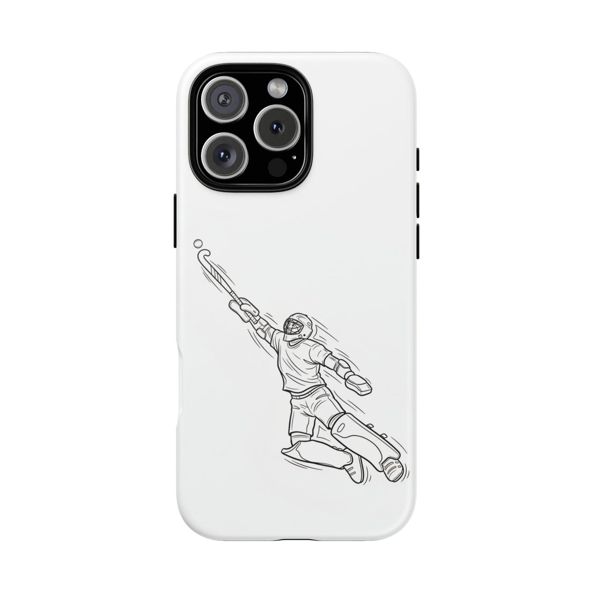 Hockey Goalkeeper Sketch Phone Case — Minimalist Sports Protective Cover