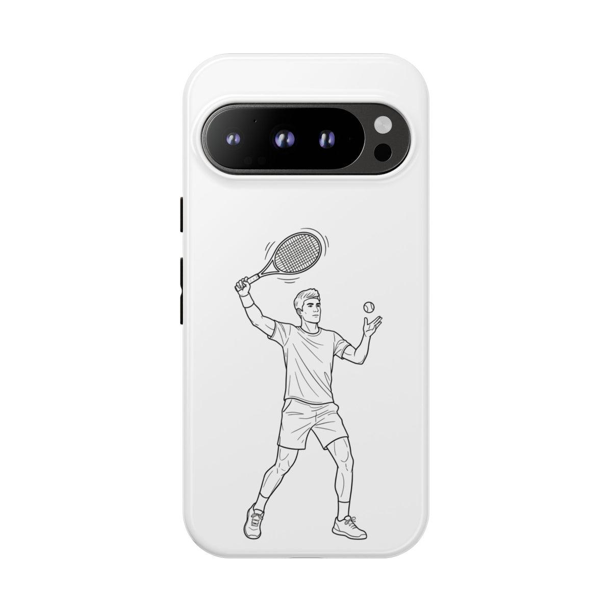 Phone Case, Racket Sports, Tennis Player overhead shot Design, Tough Case