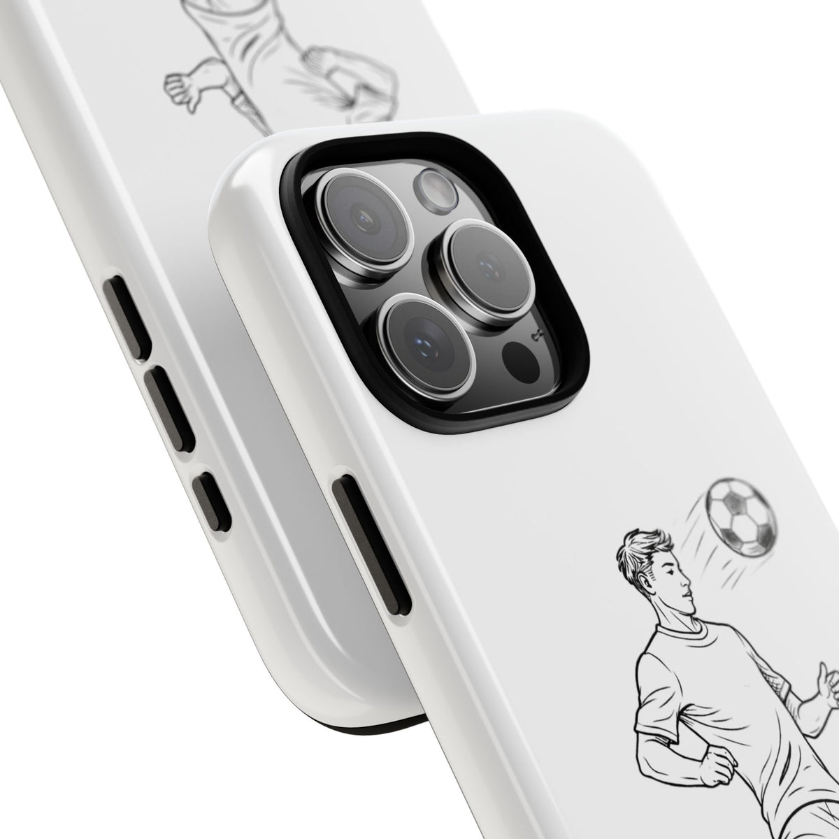 Phone Case, Football Chest-control Minimalist sketch Design, Tough Case