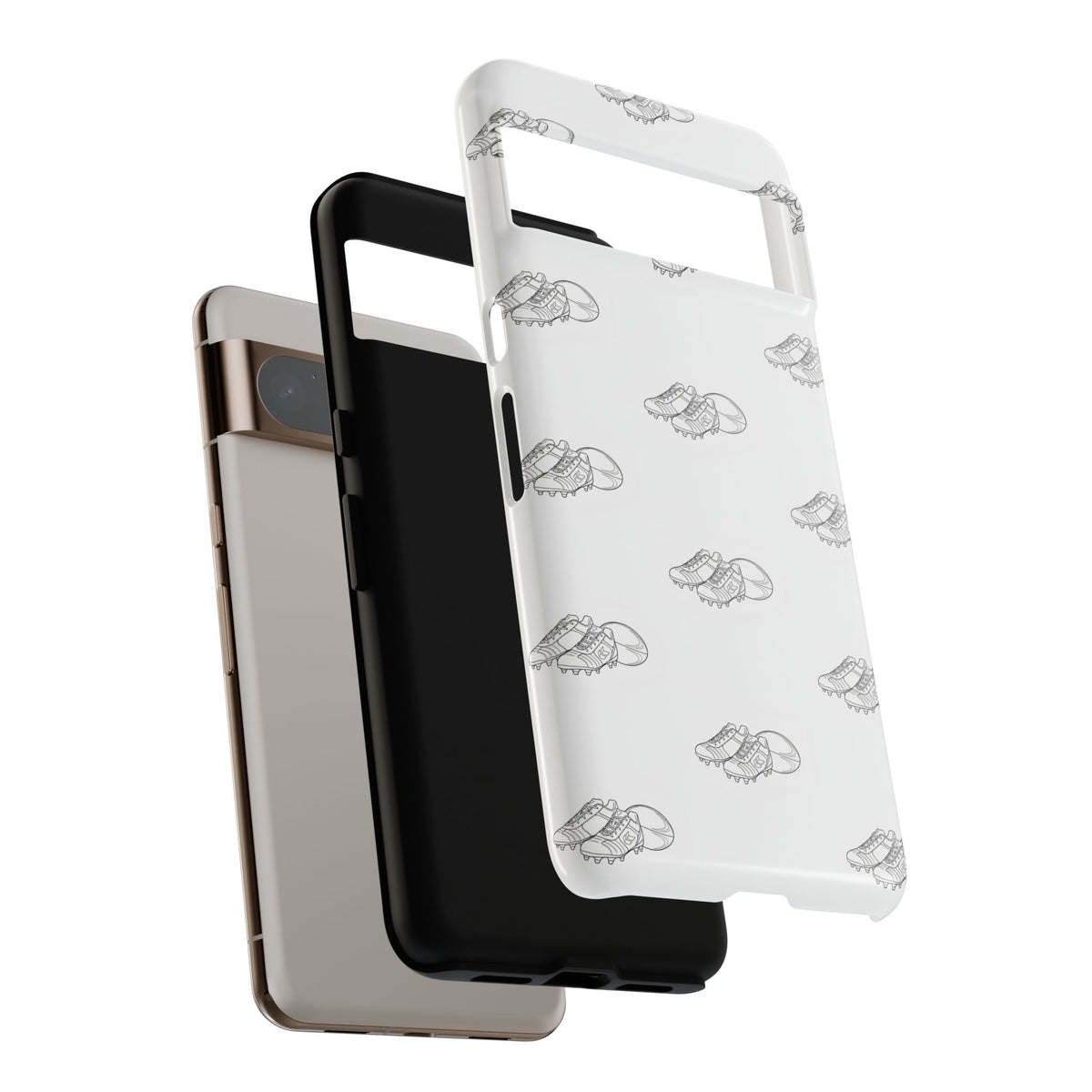 Phone Case Rugby Boots & Ball Repeat Pattern Tough Cases