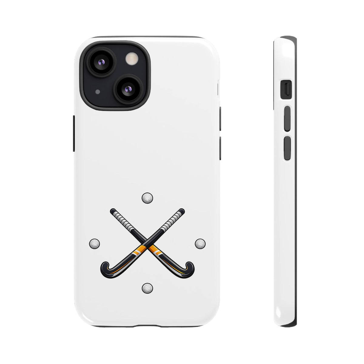 Phone Case, Hockey Crossed Sticks & Balls Design, tough Case