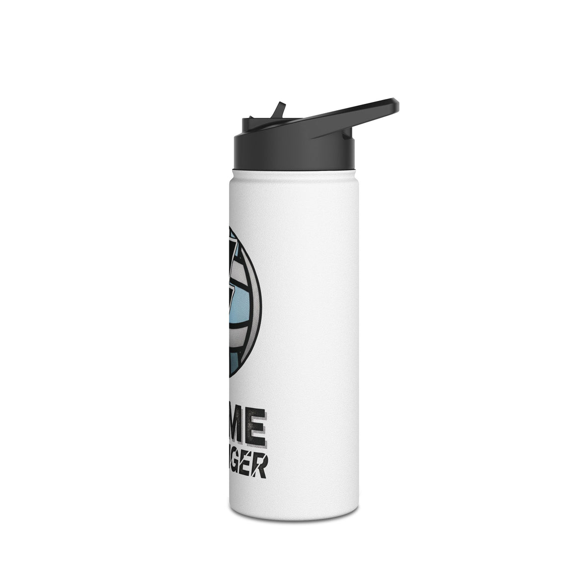 Water Bottle, Netball Graphic "Game Changer" Quote, Stainless Steel