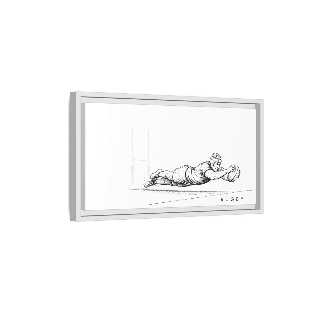Print, Rugby Try, Matte Canvas Framed Wall Art