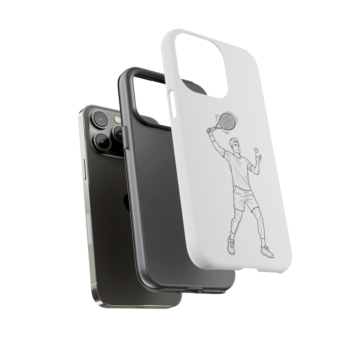 Phone Case, Racket Sports, Tennis Player overhead shot Design, Tough Case