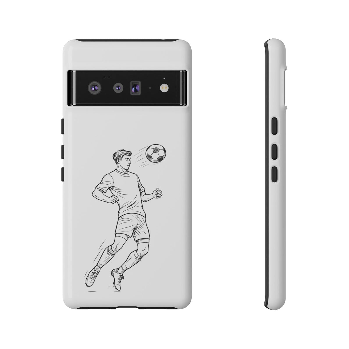 Phone Case, Football Chest-control Minimalist sketch Design, Tough Case