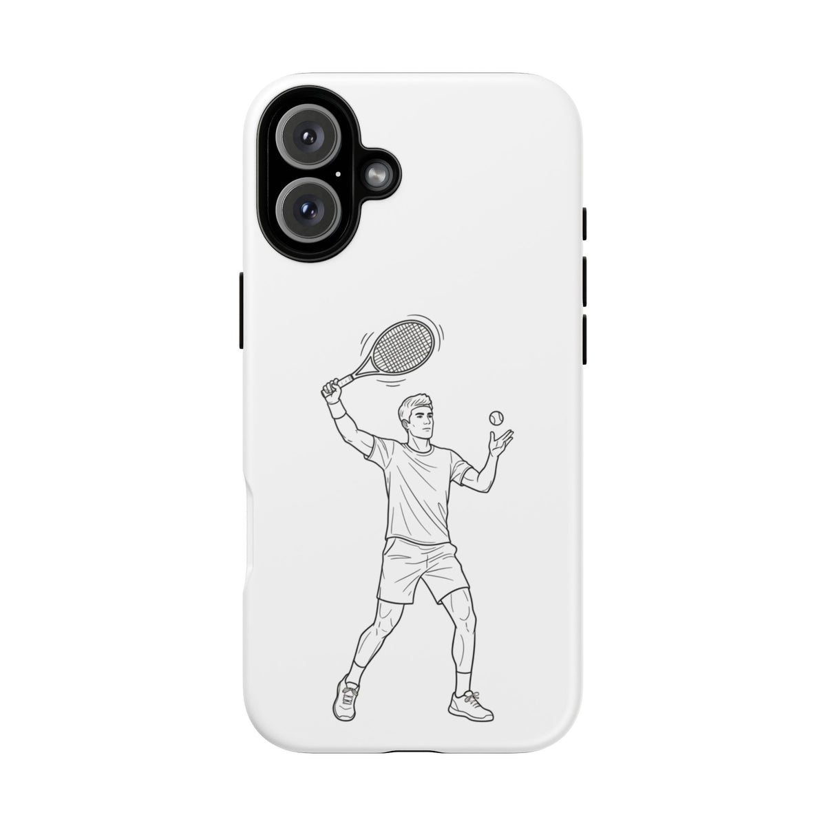 Phone Case, Racket Sports, Tennis Player overhead shot Design, Tough Case