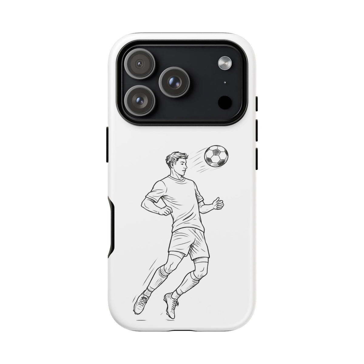 Phone Case, Football Chest-control Minimalist sketch Design, Tough Case