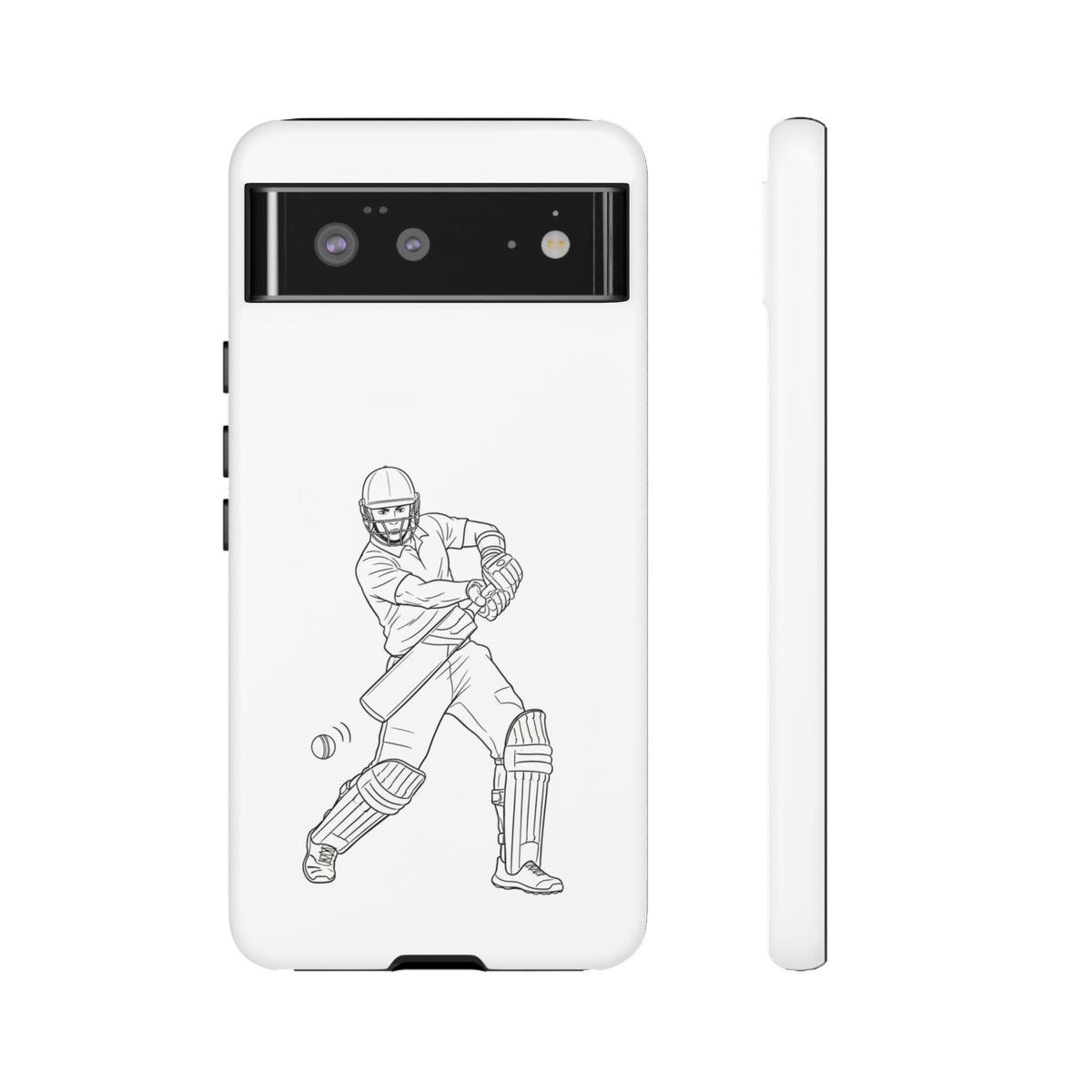 Phone Case, Cricket Batsman Sketch, Tough Case