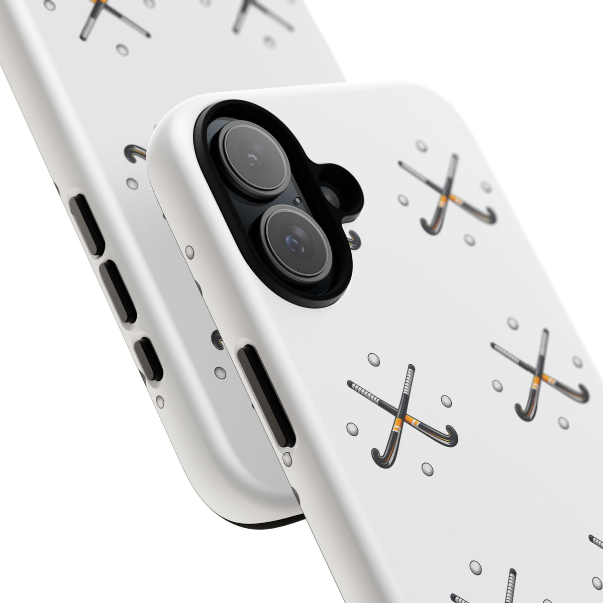 Phone Case, Hockey Repeated Crossed Sticks & Balls Pattern, Tough Case