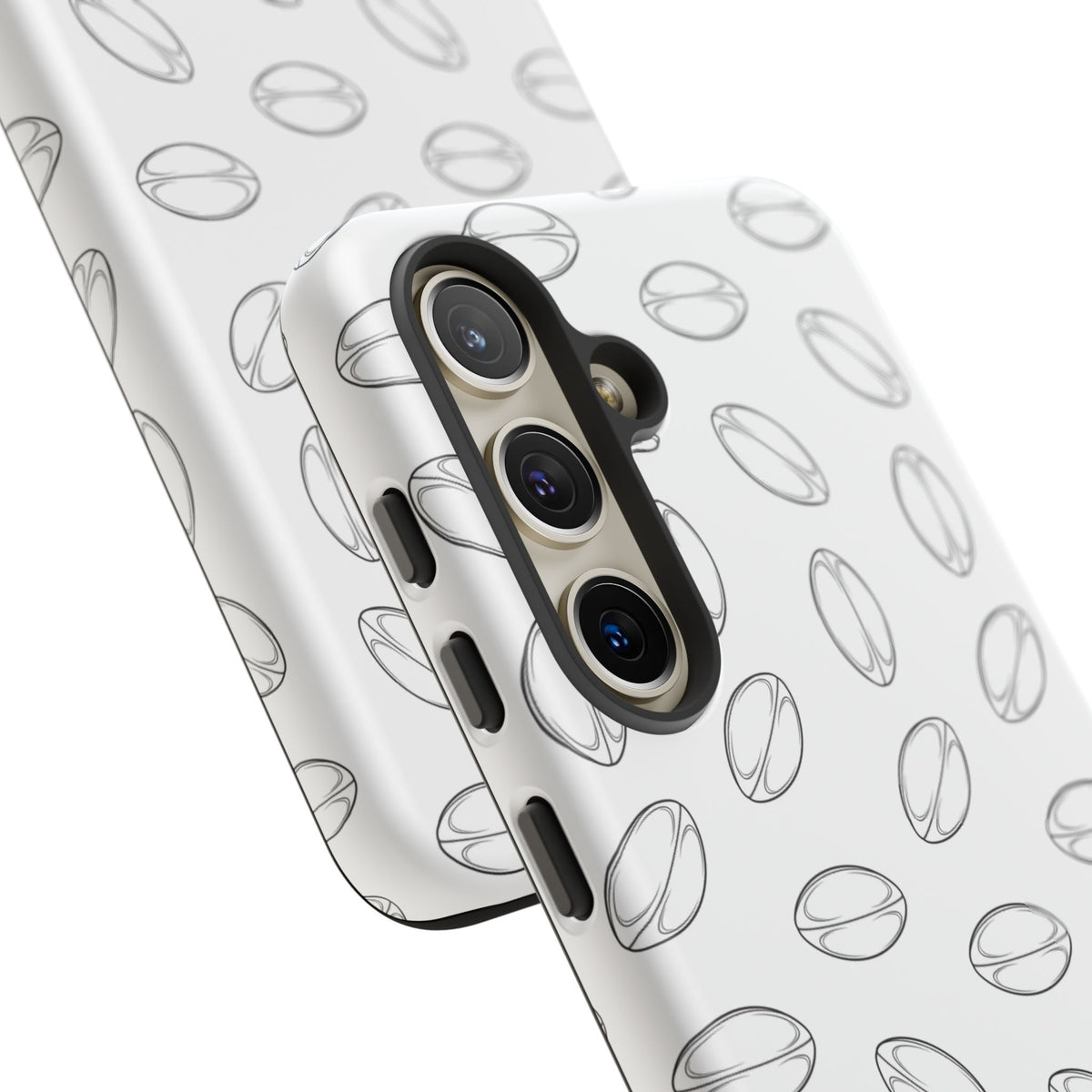 Phone Case, Rugby Ball Minimalist Sketch Pattern, Tough Case