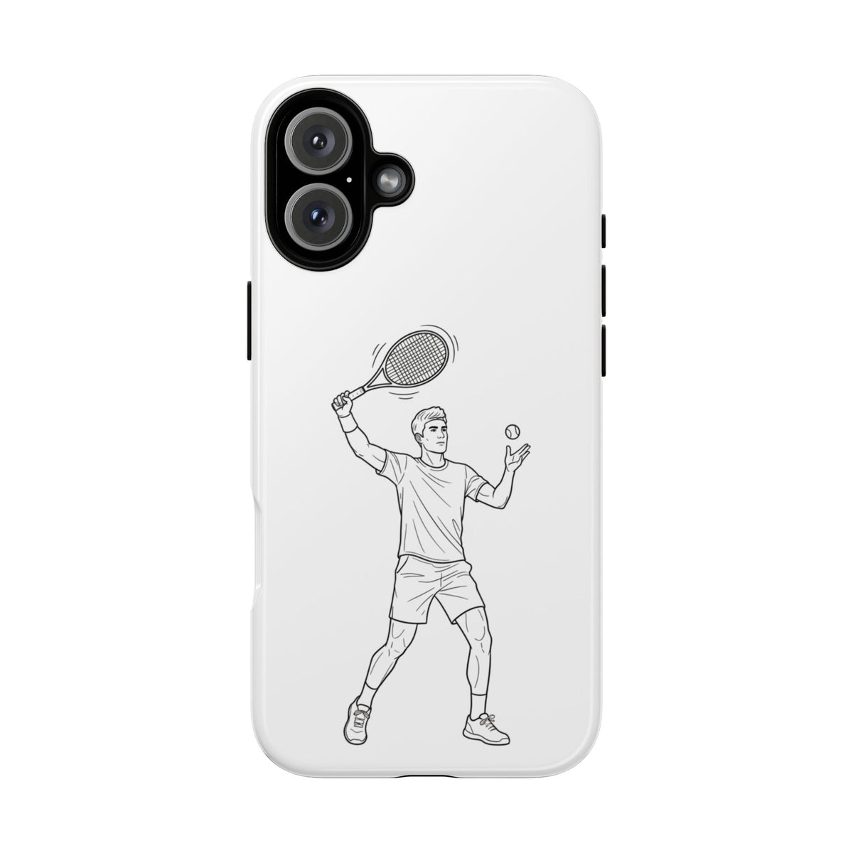 Phone Case, Racket Sports, Tennis Player overhead shot Design, Tough Case