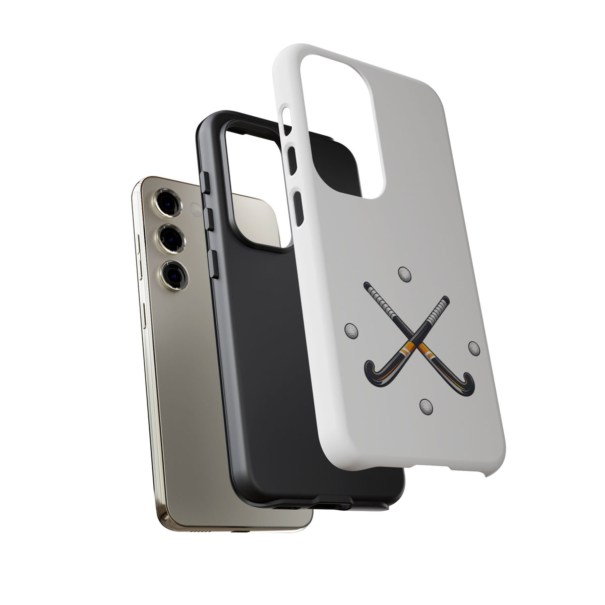 Phone Case, Hockey Crossed Sticks & Balls Design, tough Case