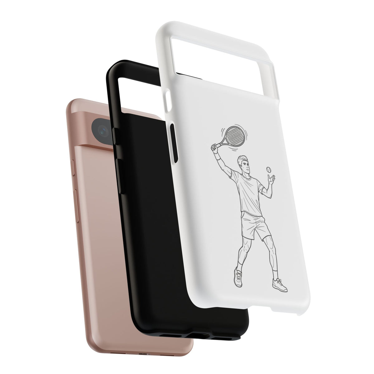 Phone Case, Racket Sports, Tennis Player overhead shot Design, Tough Case