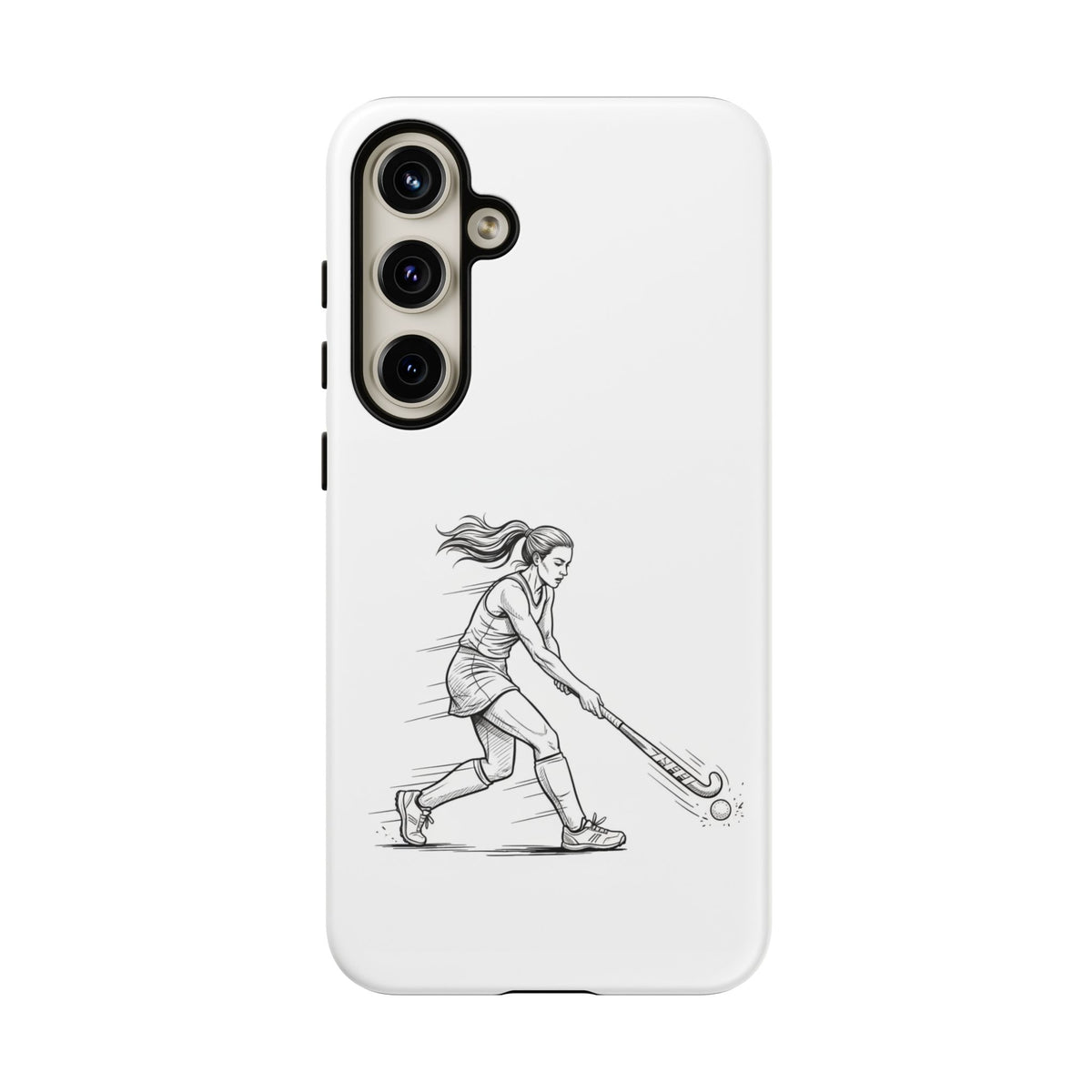 Phone Case, Hockey, Female  Player Minimalist sketch design, Tough Case