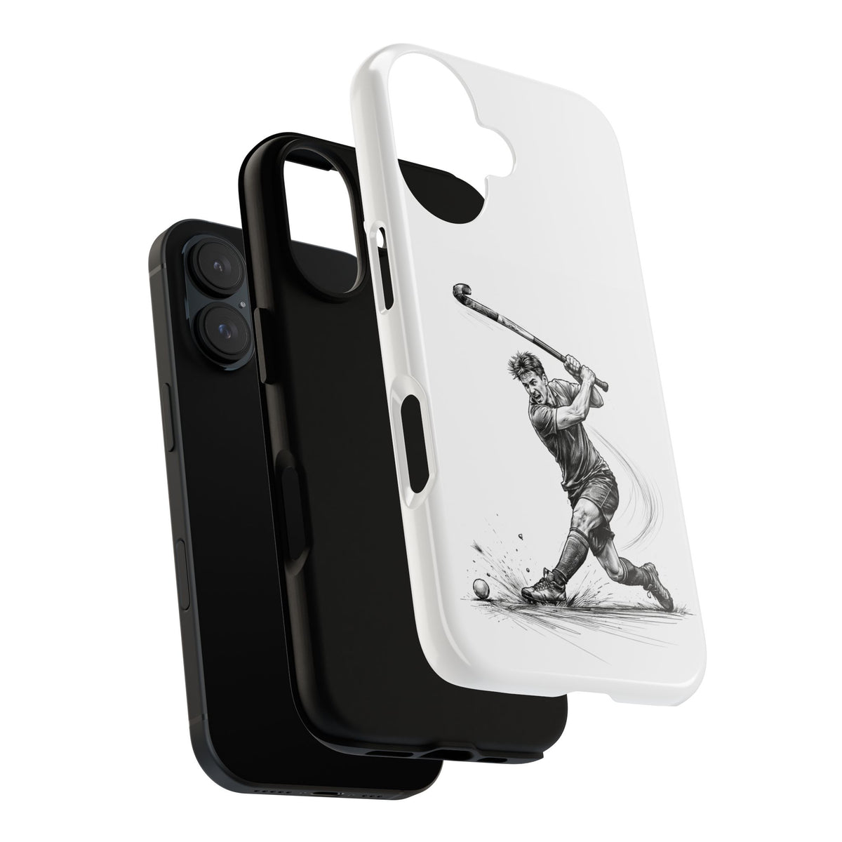 Phone case, Male Hockey Player Tomahawk Sketch,  Tough case