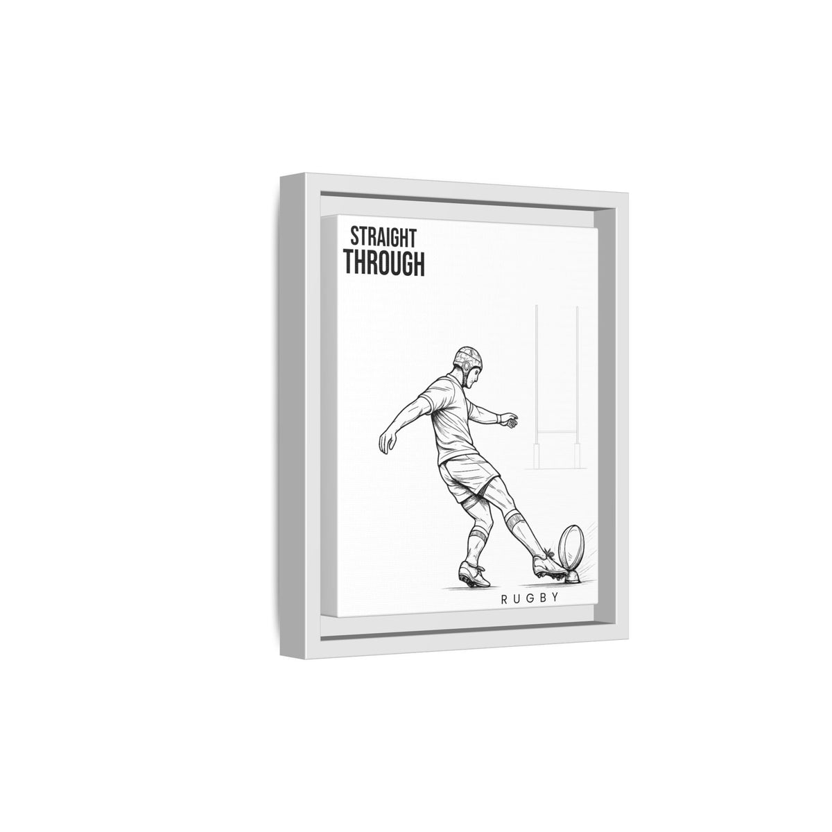 Print, Rugby Conversion Kick - Straight Through, Matte Canvas Print Framed Art