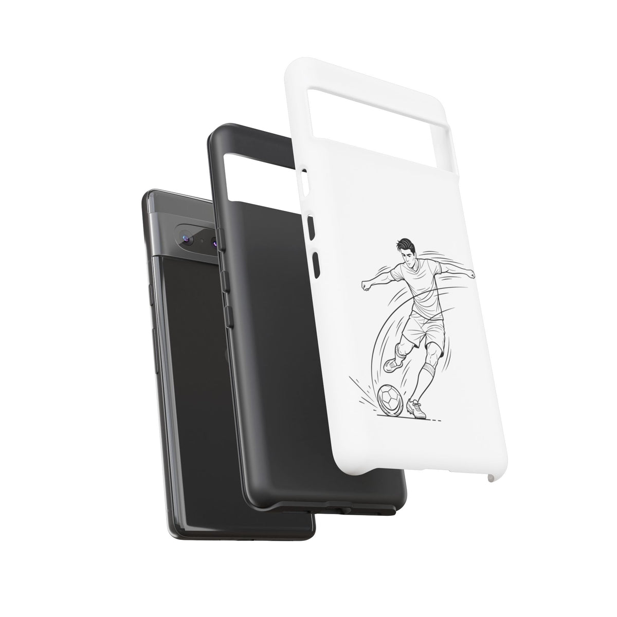Phone Case, Football Free Kick / Strike Minimalist sketch Design, Tough Case