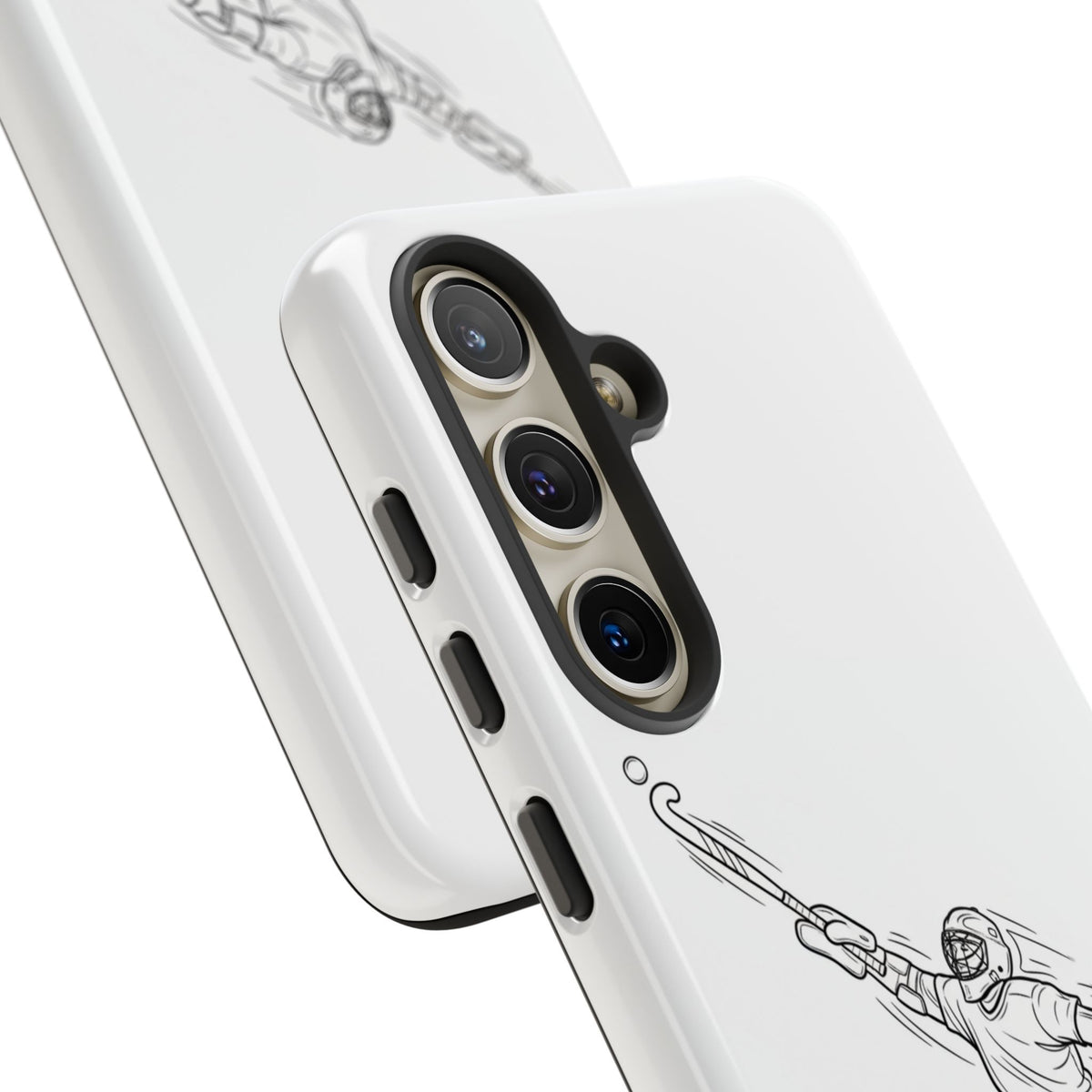 Hockey Goalkeeper Sketch Phone Case — Minimalist Sports Protective Cover