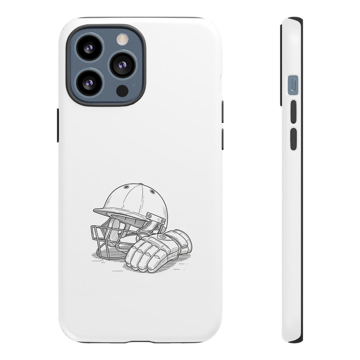 Phone Case, Cricket Gloves & Helmet Sketch, Tough Case