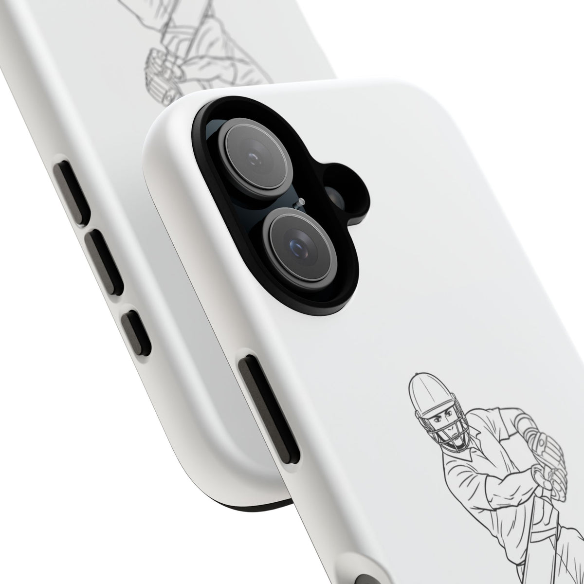 Phone Case, Cricket Batsman Sketch, Tough Case
