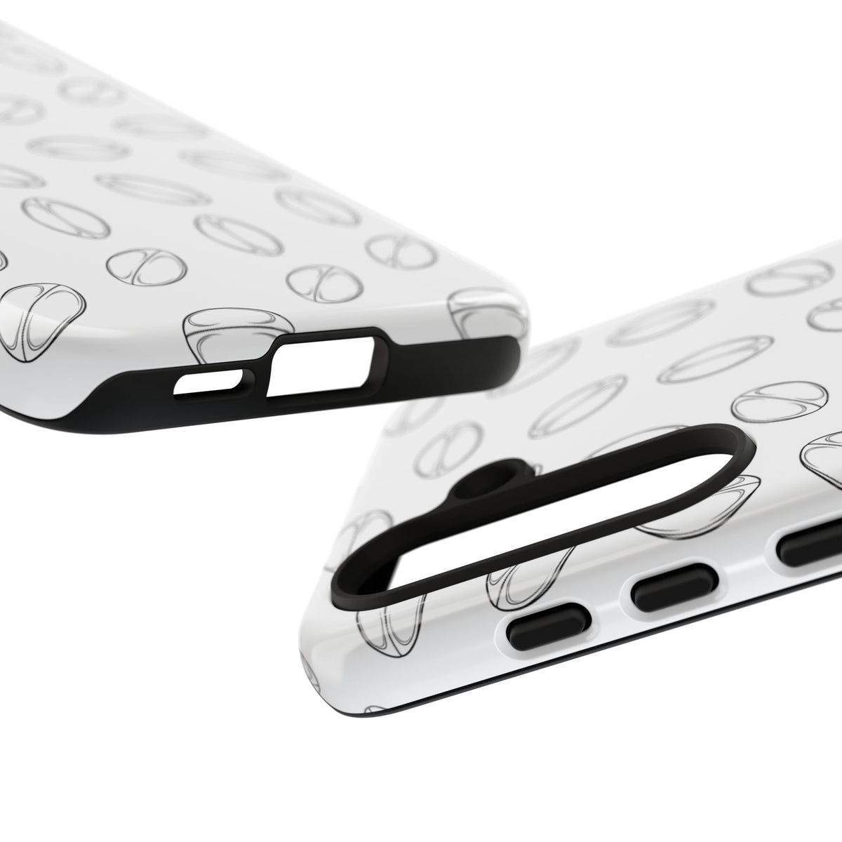 Phone Case, Rugby Ball Minimalist Sketch Pattern, Tough Case