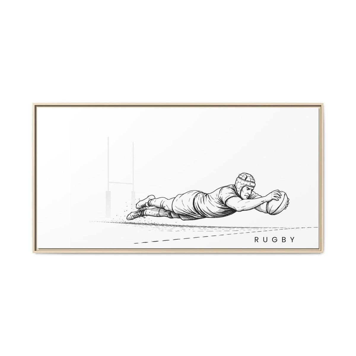 Print, Rugby Try, Matte Canvas Framed Wall Art