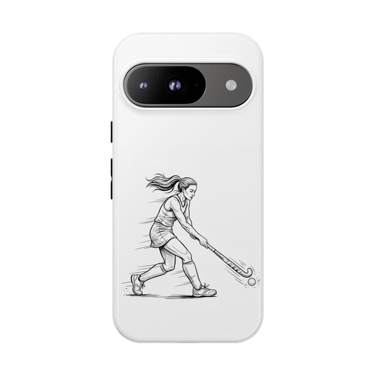 Phone Case, Hockey, Female  Player Minimalist sketch design, Tough Case
