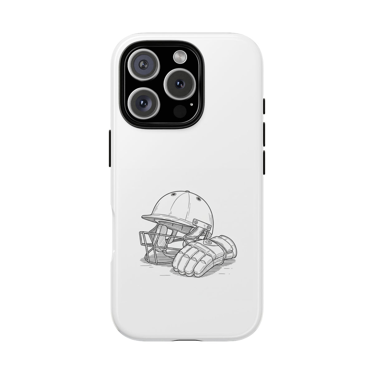 Phone Case, Cricket Gloves & Helmet Sketch, Tough Case