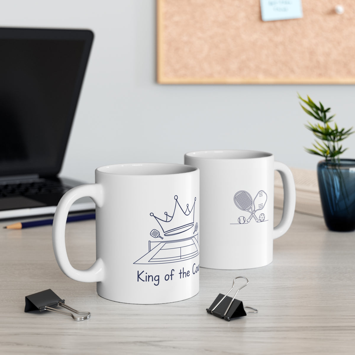 Mug, Racket Sports, King of the Court design, Ceramic, 325ml / 11oz or 440ml / 15oz