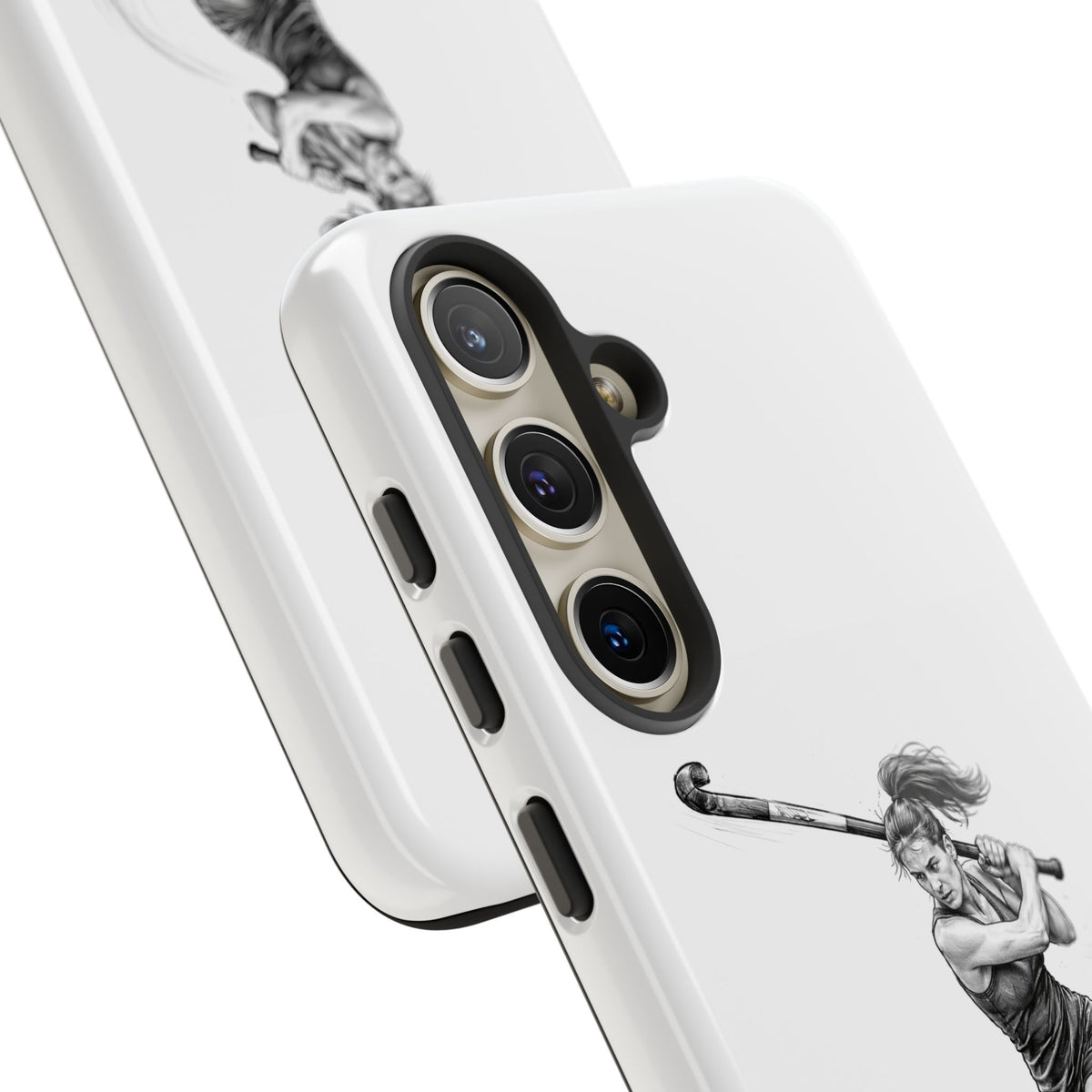 Phone Case, Hockey, Female Player "Tomahawk" shot design, Tough Case