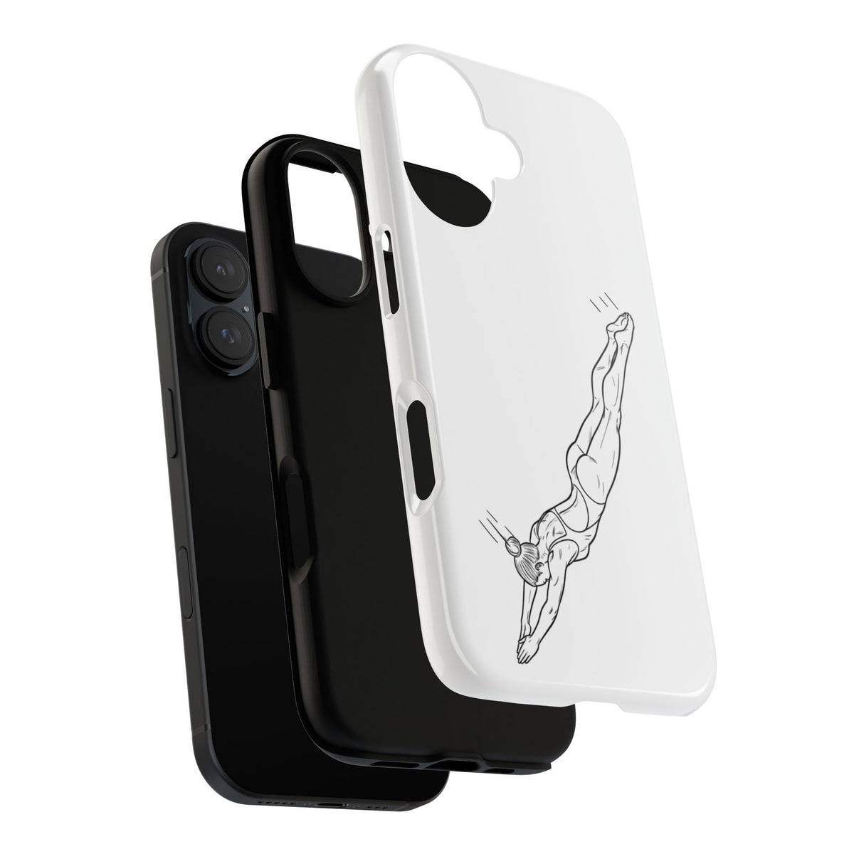 Phone Case, Platform Diver Minimalist Sketch, Tough Case