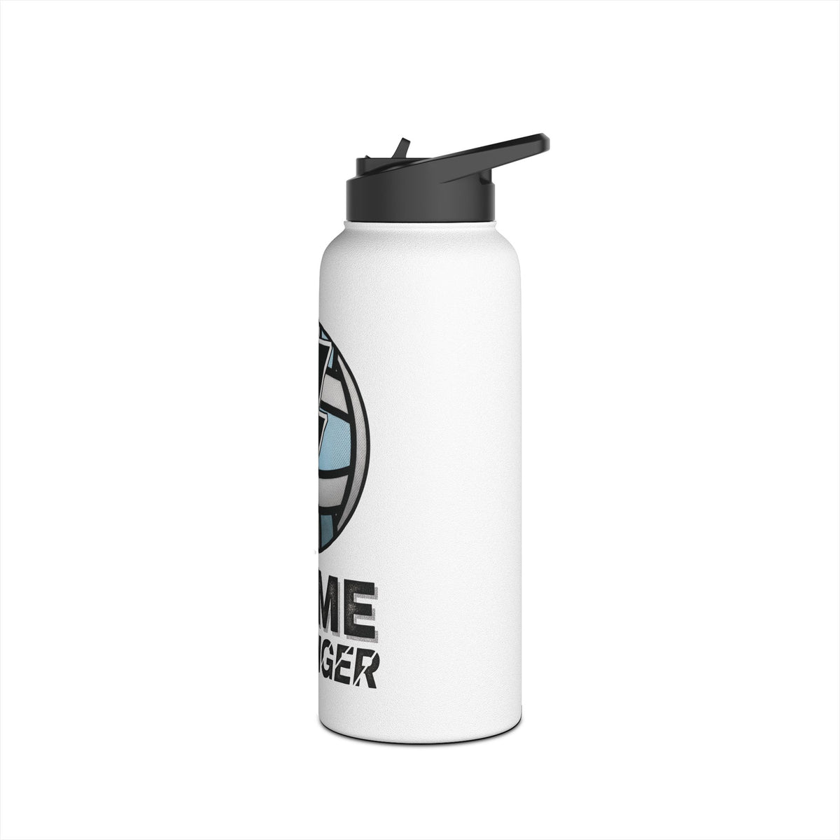 Water Bottle, Netball Graphic "Game Changer" Quote, Stainless Steel