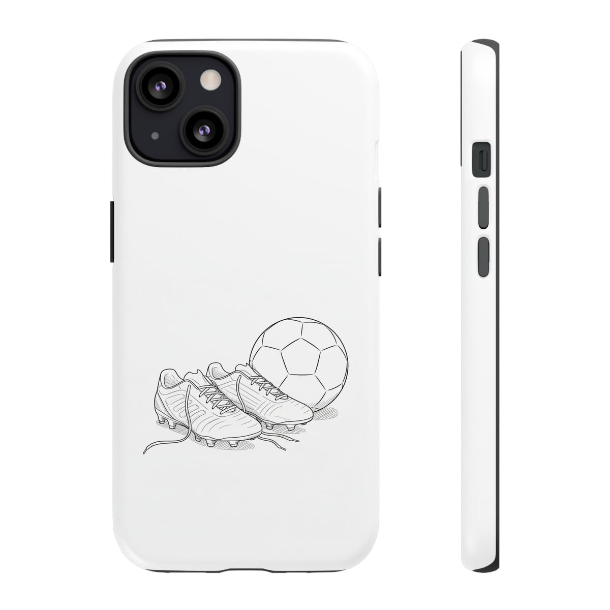 Phone Case, Football Boots & Ball Sketch , Tough Case